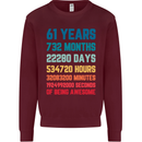 61st Birthday 61 Year Old Mens Sweatshirt Jumper Maroon