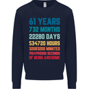 61st Birthday 61 Year Old Mens Sweatshirt Jumper Navy Blue