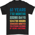 61st Birthday 61 Year Old Mens T-Shirt 100% Cotton Black