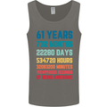 61st Birthday 61 Year Old Mens Vest Tank Top Charcoal