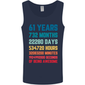 61st Birthday 61 Year Old Mens Vest Tank Top Navy Blue