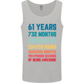 61st Birthday 61 Year Old Mens Vest Tank Top Sports Grey