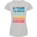 61st Birthday 61 Year Old Womens Petite Cut T-Shirt Sports Grey