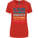 61st Birthday 61 Year Old Womens Wider Cut T-Shirt Red