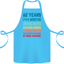 62nd Birthday 62 Year Old Cotton Apron 100% Organic Turquoise
