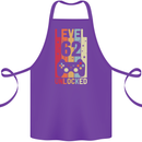 62nd Birthday 62 Year Old Level Up Gamming Cotton Apron 100% Organic Purple