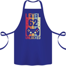 62nd Birthday 62 Year Old Level Up Gamming Cotton Apron 100% Organic Royal Blue