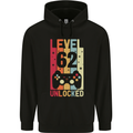 62nd Birthday 62 Year Old Level Up Gamming Mens 80% Cotton Hoodie Black