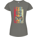 62nd Birthday 62 Year Old Level Up Gamming Womens Petite Cut T-Shirt Charcoal