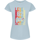 62nd Birthday 62 Year Old Level Up Gamming Womens Petite Cut T-Shirt Light Blue