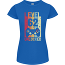 62nd Birthday 62 Year Old Level Up Gamming Womens Petite Cut T-Shirt Royal Blue