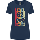 62nd Birthday 62 Year Old Level Up Gamming Womens Wider Cut T-Shirt Navy Blue