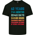 62nd Birthday 62 Year Old Mens Cotton T-Shirt Tee Top Black