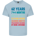 62nd Birthday 62 Year Old Mens Cotton T-Shirt Tee Top Light Blue