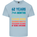 62nd Birthday 62 Year Old Mens Cotton T-Shirt Tee Top Light Blue