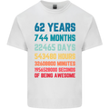 62nd Birthday 62 Year Old Mens Cotton T-Shirt Tee Top White