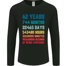 62nd Birthday 62 Year Old Mens Long Sleeve T-Shirt Black