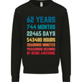 62nd Birthday 62 Year Old Mens Sweatshirt Jumper Black