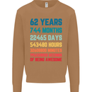 62nd Birthday 62 Year Old Mens Sweatshirt Jumper Caramel Latte
