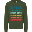 62nd Birthday 62 Year Old Mens Sweatshirt Jumper Forest Green