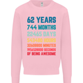 62nd Birthday 62 Year Old Mens Sweatshirt Jumper Light Pink