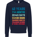 62nd Birthday 62 Year Old Mens Sweatshirt Jumper Navy Blue