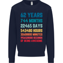 62nd Birthday 62 Year Old Mens Sweatshirt Jumper Navy Blue