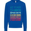 62nd Birthday 62 Year Old Mens Sweatshirt Jumper Royal Blue