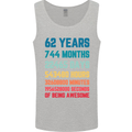 62nd Birthday 62 Year Old Mens Vest Tank Top Sports Grey