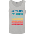 62nd Birthday 62 Year Old Mens Vest Tank Top Sports Grey
