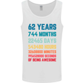 62nd Birthday 62 Year Old Mens Vest Tank Top White