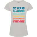 62nd Birthday 62 Year Old Womens Petite Cut T-Shirt Sports Grey