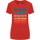 62nd Birthday 62 Year Old Womens Wider Cut T-Shirt Red