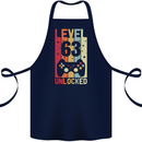 63rd Birthday 63 Year Old Level Up Gamming Cotton Apron 100% Organic Navy Blue