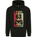63rd Birthday 63 Year Old Level Up Gamming Mens 80% Cotton Hoodie Black