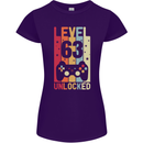 63rd Birthday 63 Year Old Level Up Gamming Womens Petite Cut T-Shirt Purple