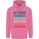 63rd Birthday 63 Year Old Mens 80% Cotton Hoodie Azelea