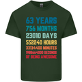 63rd Birthday 63 Year Old Mens Cotton T-Shirt Tee Top Forest Green