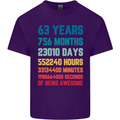 63rd Birthday 63 Year Old Mens Cotton T-Shirt Tee Top Purple