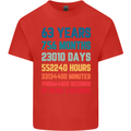 63rd Birthday 63 Year Old Mens Cotton T-Shirt Tee Top Red