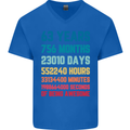 63rd Birthday 63 Year Old Mens V-Neck Cotton T-Shirt Royal Blue