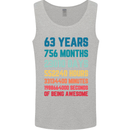 63rd Birthday 63 Year Old Mens Vest Tank Top Sports Grey