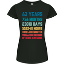 63rd Birthday 63 Year Old Womens Petite Cut T-Shirt Black