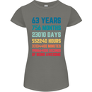 63rd Birthday 63 Year Old Womens Petite Cut T-Shirt Charcoal