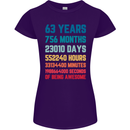 63rd Birthday 63 Year Old Womens Petite Cut T-Shirt Purple