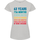 63rd Birthday 63 Year Old Womens Petite Cut T-Shirt Sports Grey