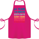 64th Birthday 64 Year Old Cotton Apron 100% Organic Pink