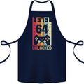 64th Birthday 64 Year Old Level Up Gamming Cotton Apron 100% Organic Navy Blue