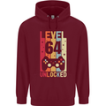 64th Birthday 64 Year Old Level Up Gamming Mens 80% Cotton Hoodie Maroon