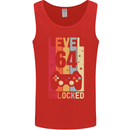 64th Birthday 64 Year Old Level Up Gamming Mens Vest Tank Top Red